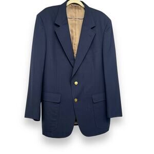 MARK SHALE Men’s Navy Blue Woven Wool Sport Coat  44R